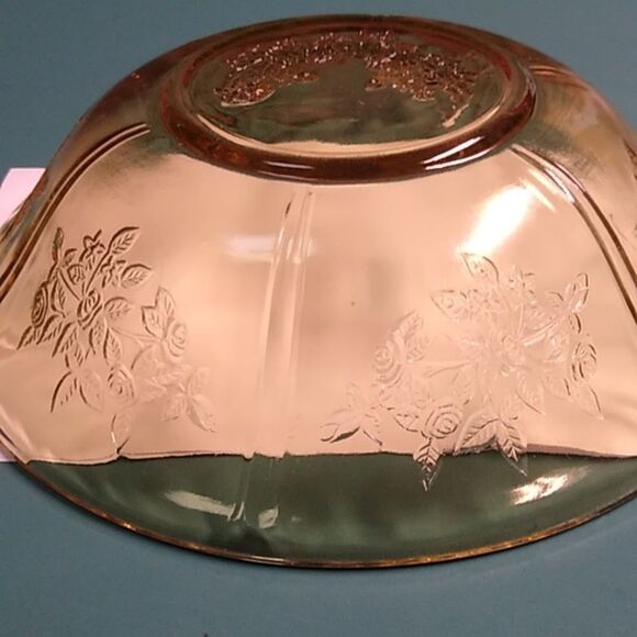 Vintage Depression Glass Gold color "Sharon" Cabbage Rose pattern Servin… - Picture 7 of 7